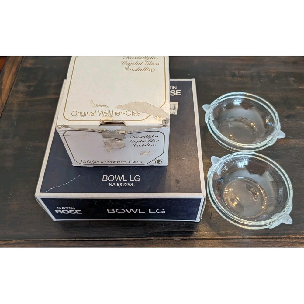 4 Bowl/Dish 1 Lid Set Vintage Mikasa Walther-glas Satin Rose Crystal 8/5" German - Picture 15 of 16